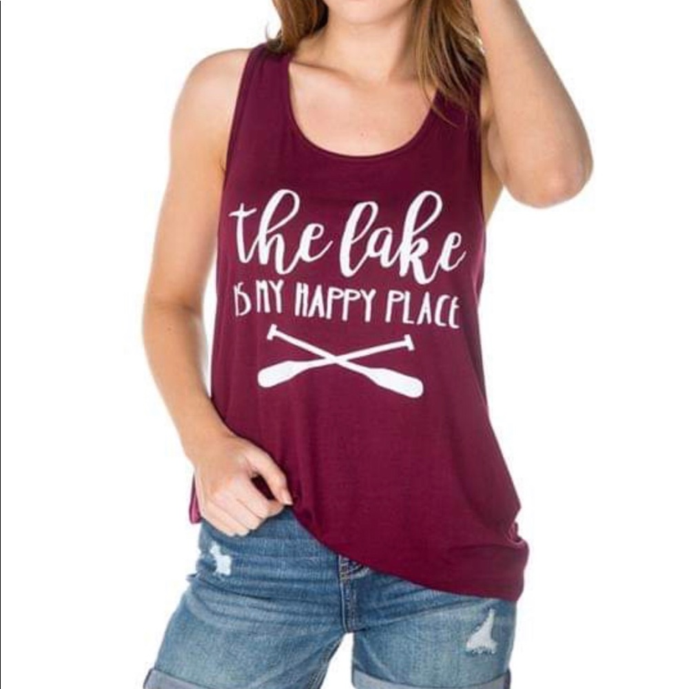 “The Lake is my happy place” tank